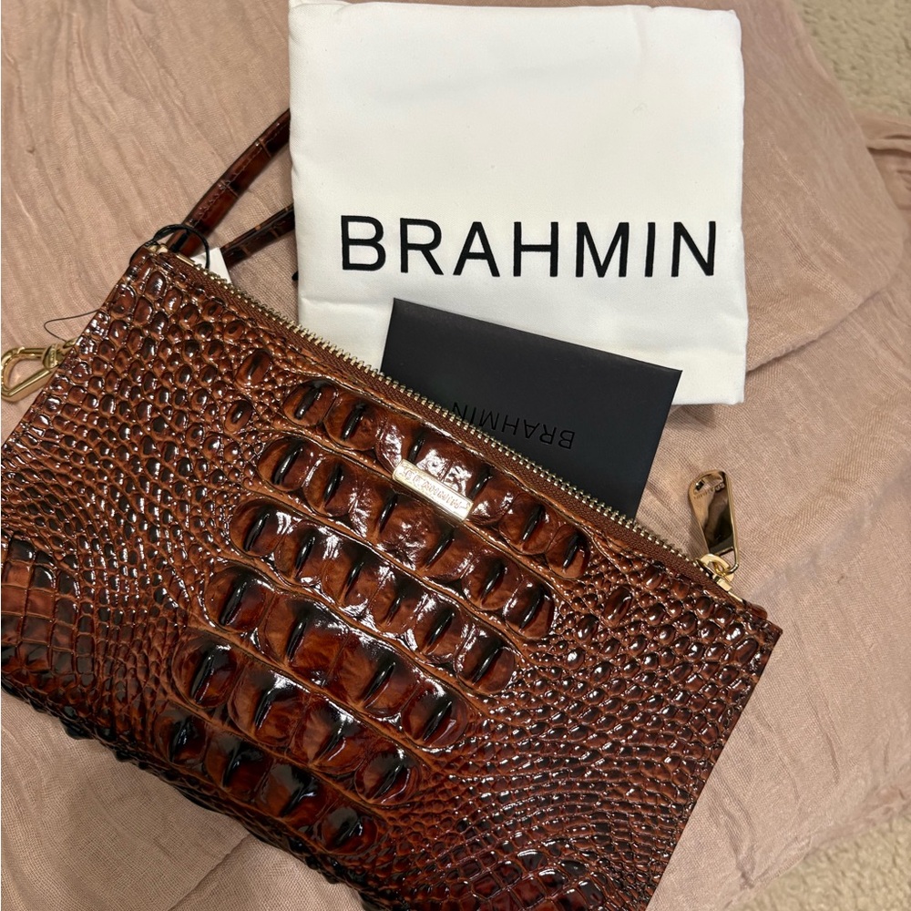 Brahmin Daisy Pecan Melbourne Wristlet